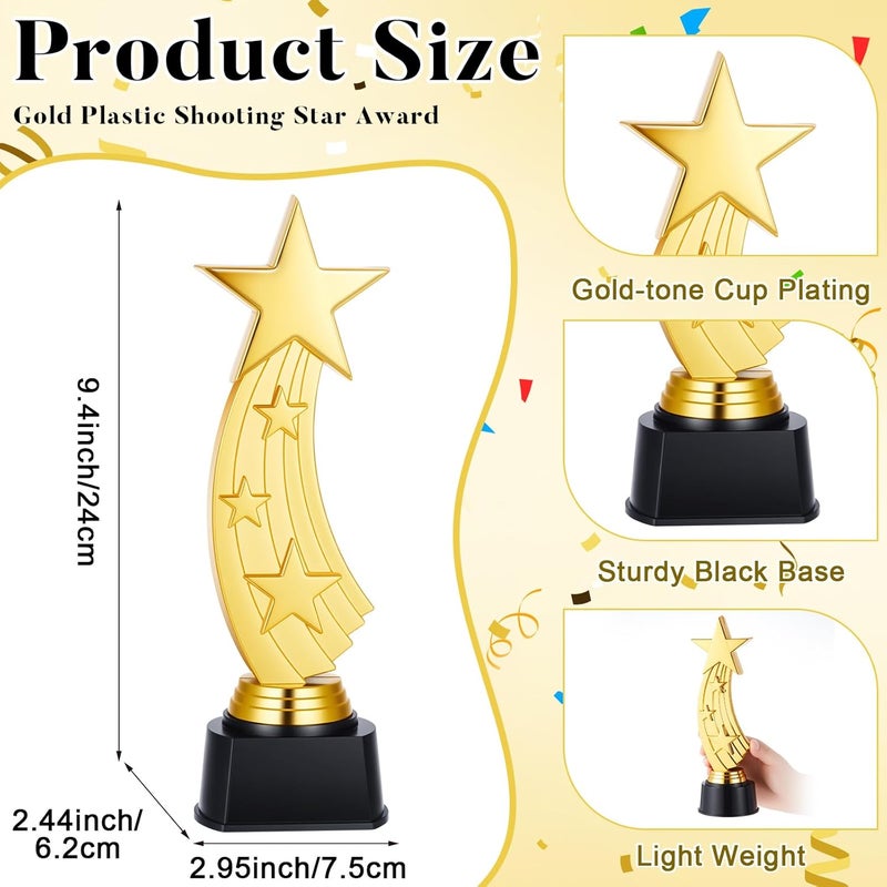 Quelay 9.5 Inch Trophy Awards Gold Plastic Trophies Bulk for Employee Recognition, School Prize, Motivational Gift, Celebrating Outstanding Achievement, Competition - Image 2